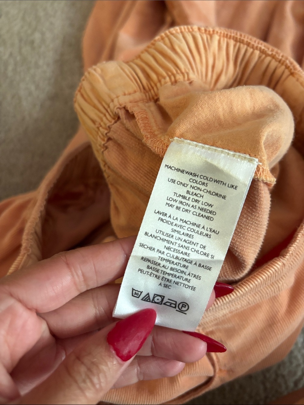 We The Free Peach Wide-Leg Corduroy Pants size XS - Picture 7 of 8